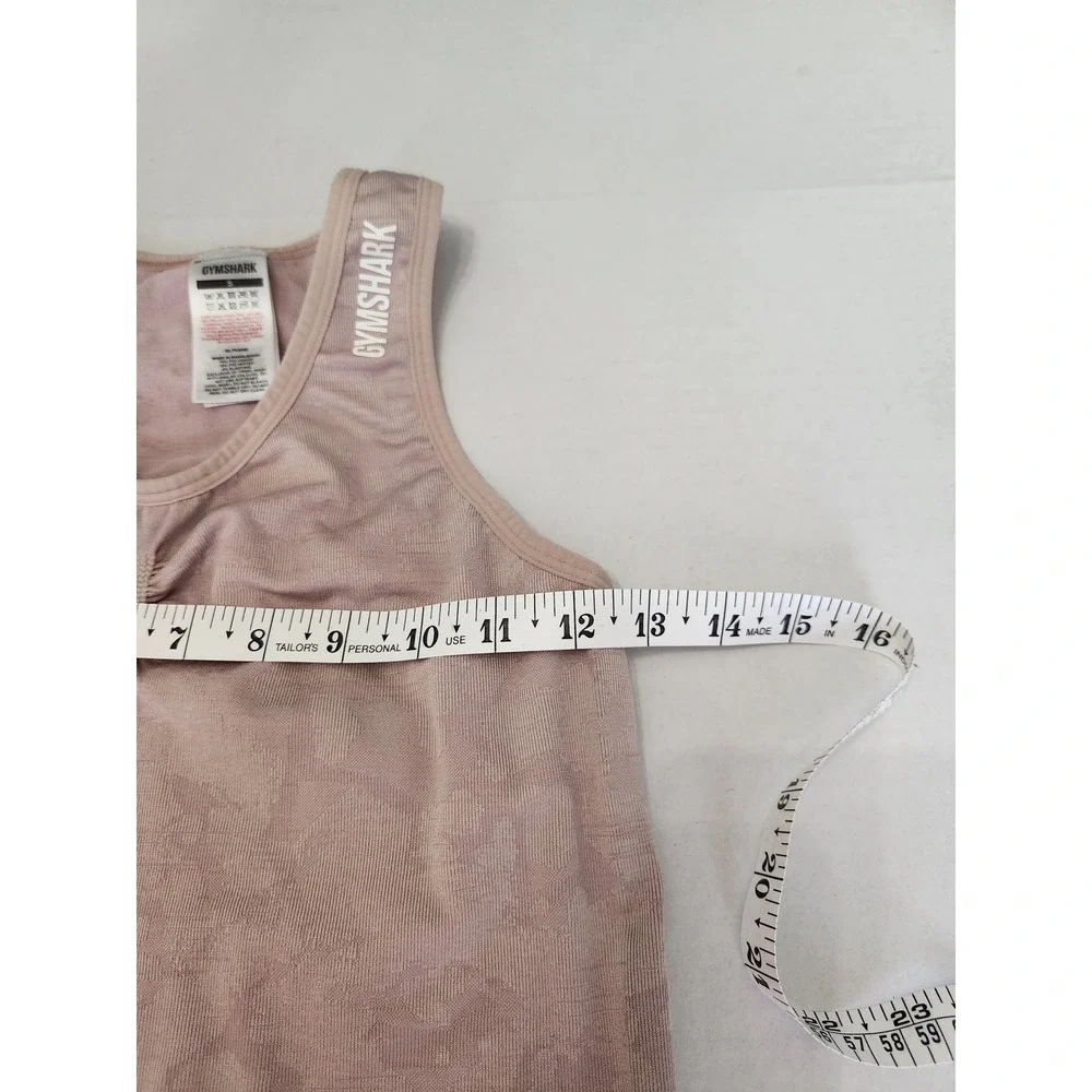 Gymshark Adapt Camo Seamless Tank Top Pink Mauve Ruched Racerback GLTK5049 Small - Picture 5 of 6